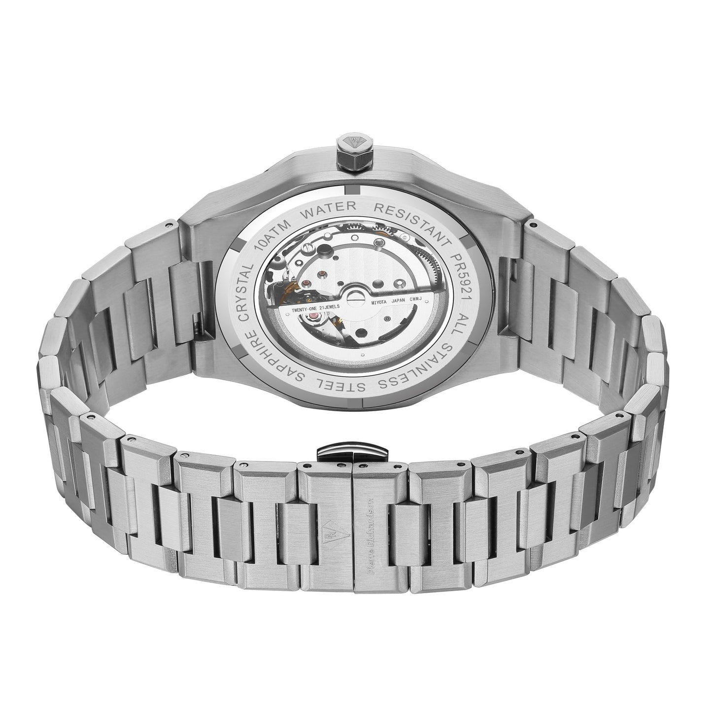 PIERRE RICHARDSON PR5922 Men’s Watch – Black Dial, 24K Pure Gold Plated, Automatic, Sapphire, 41mm, 10ATM