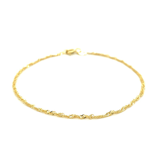 10k Gold Singapore Anklet 1.5mm