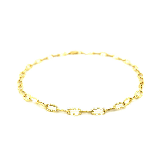 14k Yellow Gold Oval Anklet