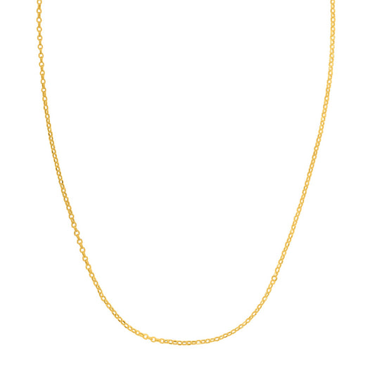 Double Extendable Cable Chain in 14k Yellow Gold (1.40 mm)