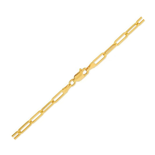 14K Gold Paperclip Anklet 3.2mm