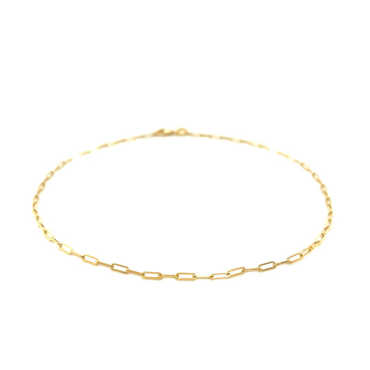14K Gold Paperclip Anklet 1.5mm