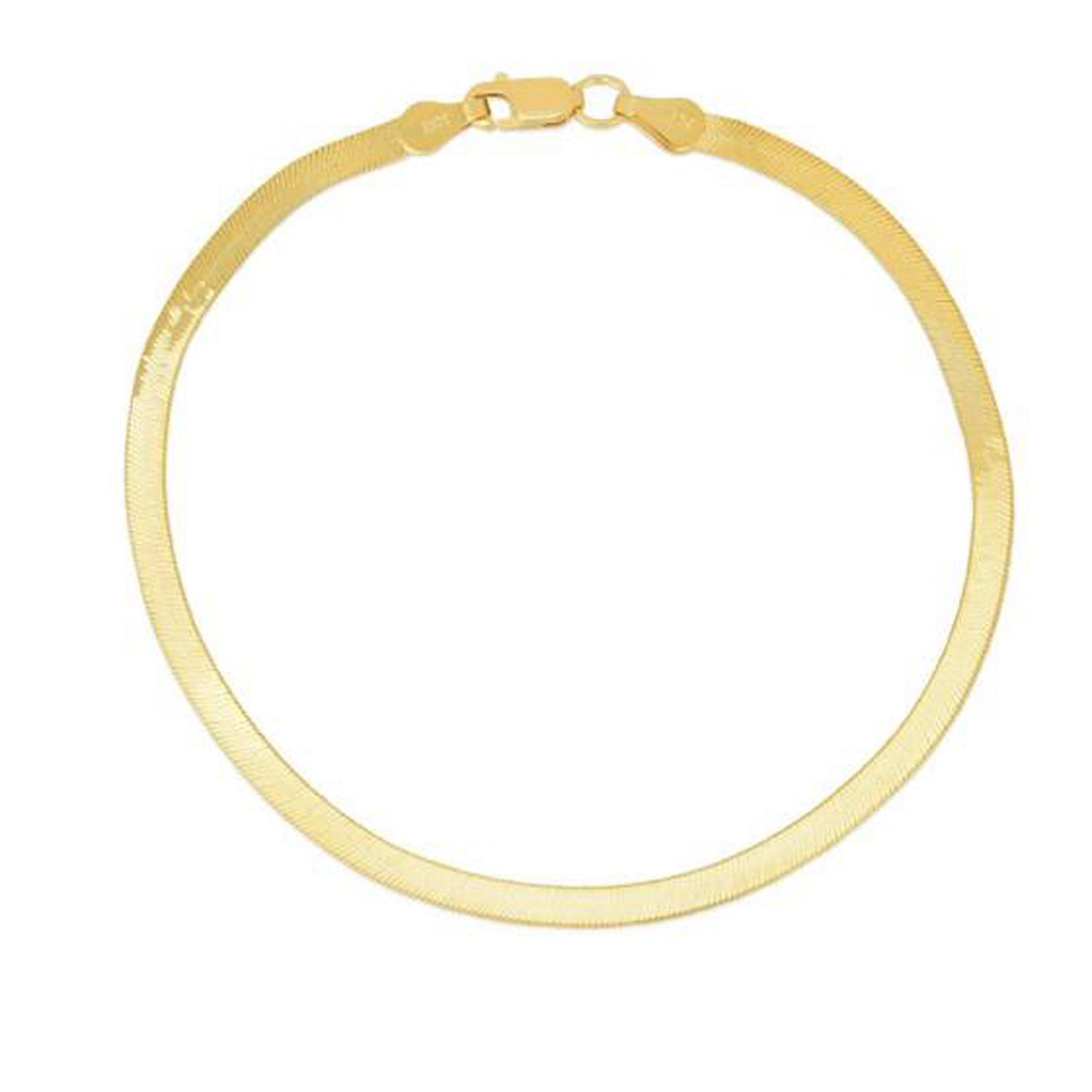 14k Gold Herringbone Anklet 1.5mm