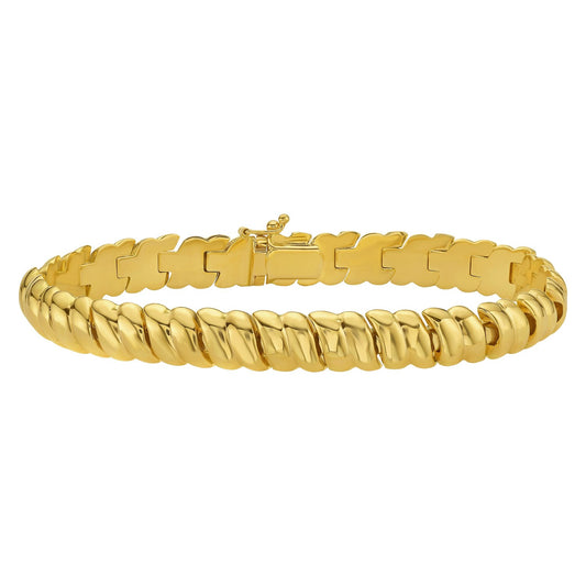 14K Yellow Gold Scalloped Bangle (8.00 mm)