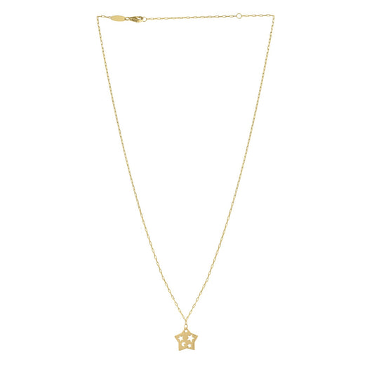 Cutout Star Necklace in 14K Yellow Gold