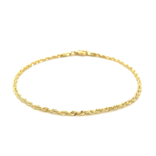 10k Diamond Cut Gold Rope Anklet 2.0