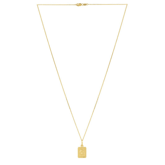 Moon and Stars Necklace in 14K Yellow Gold