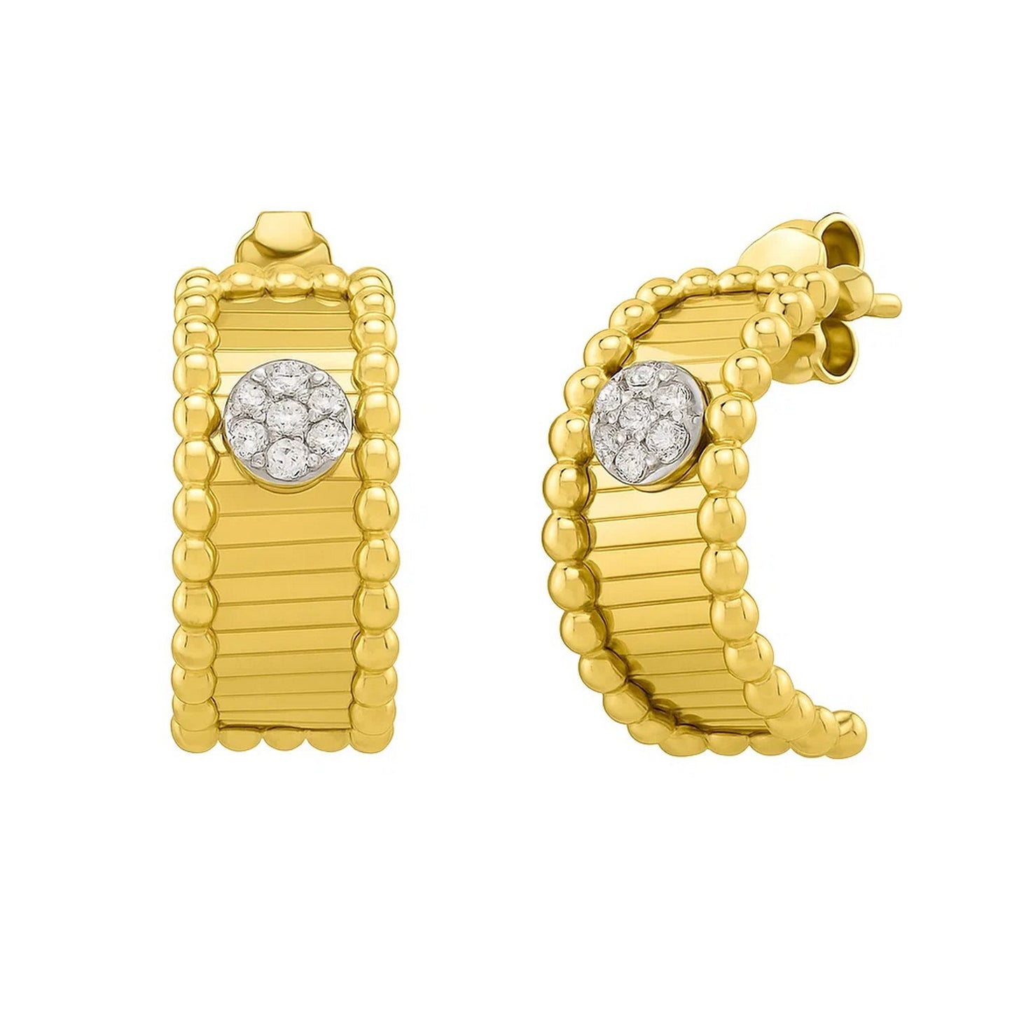 Pallina Half Moon Earrings in 14K Yellow Gold