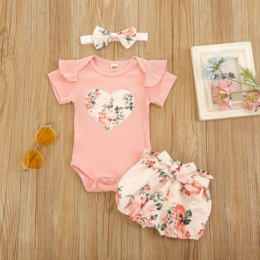 2Pc Pink Flower Outfit 6M-2T