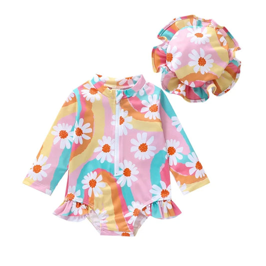 1Pc Striped Flowers outfit 6m-3T