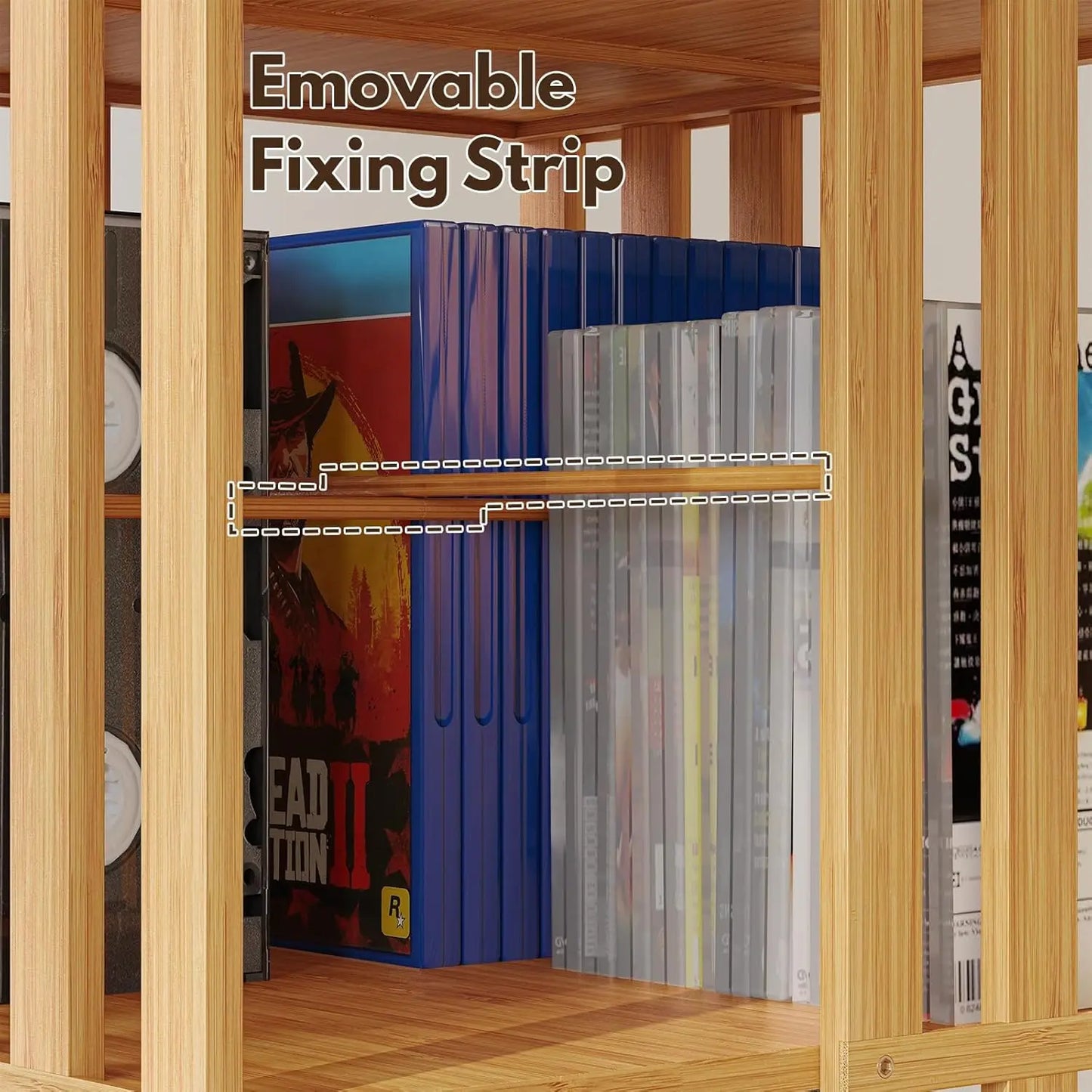 6-Tier 360° Rotating Bamboo CD/DVD Shelf