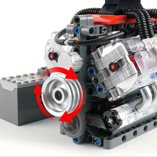 487PCS LSX454 V8 Engine Model W/ Simulated Gearbox Assembly