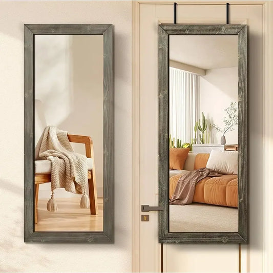 Wooden Over The Door Mirror Full Length