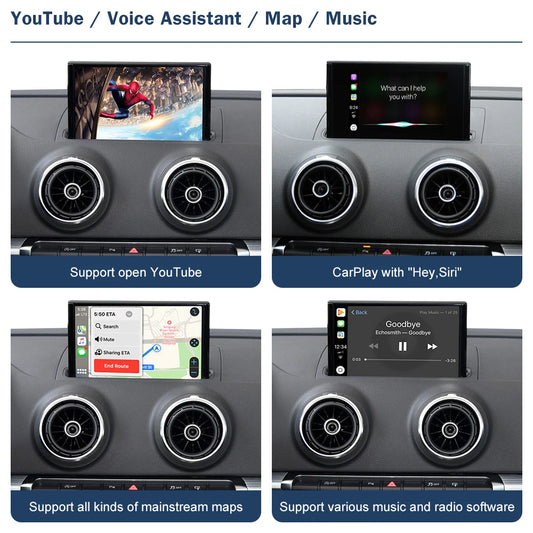 8” Wireless CarPlay Android Auto Interface for Audi A3 2013-2018
