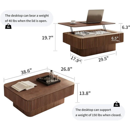 39" Square Lift Coffee Table