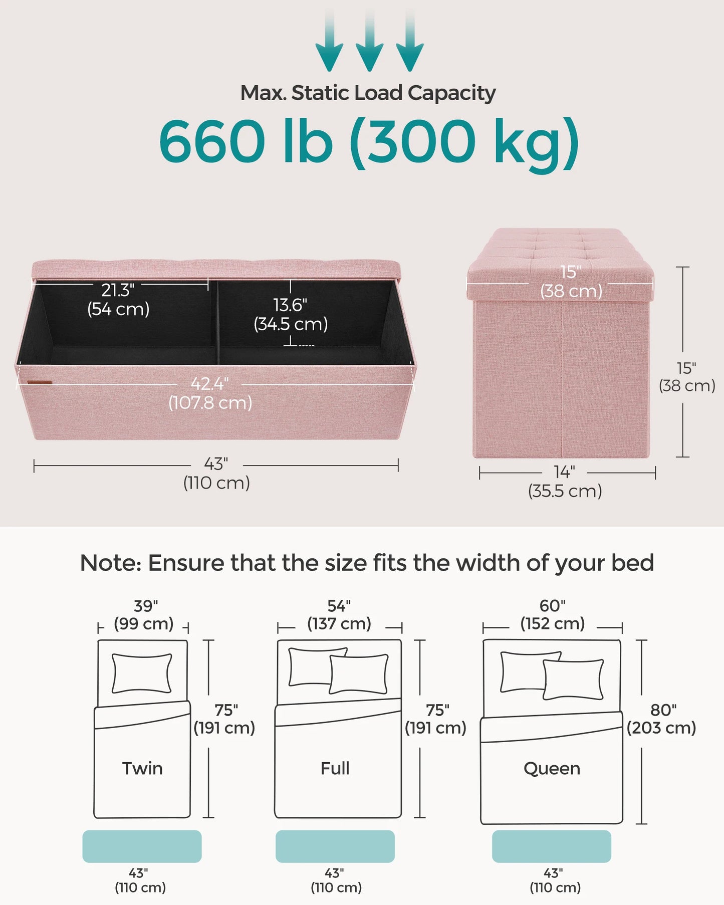 Mazie Collection Ottoman Bench