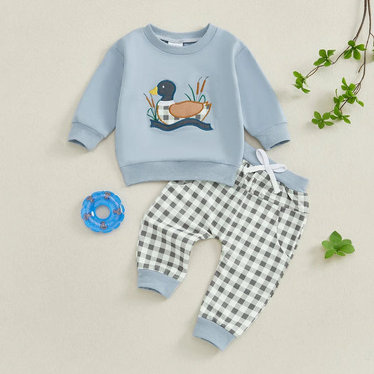 Multicolor embroidered Duck Cozy Set 6m-3T