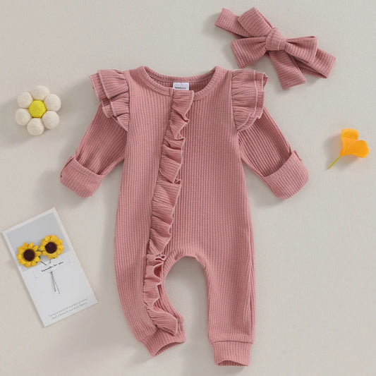 1Pc Ruffle Romper Set 0-12m