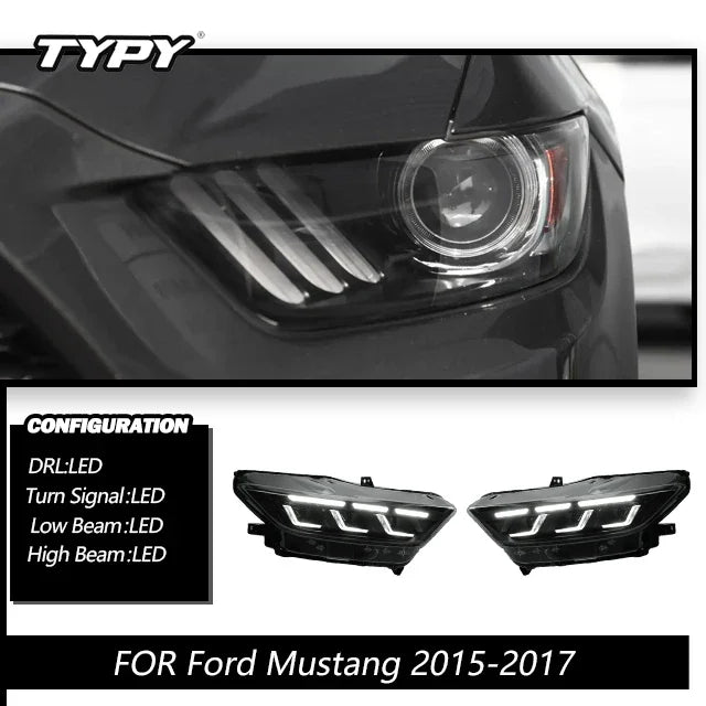 RGB Headlight LED Projetor Headlight For Ford Mustang 2015-2017