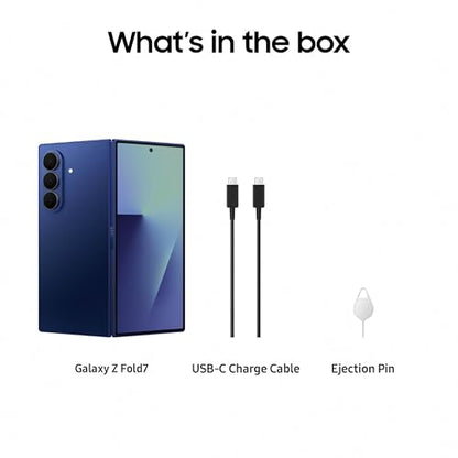 Samsung Galaxy Z Fold7 Cell Phone, 256GB AI Smartphone, Unlocked Android, AI Photo Edits, Large Screen, Long Battery Life, 2025, US 1 Yr Manufacturer Warranty, Silver Shadow