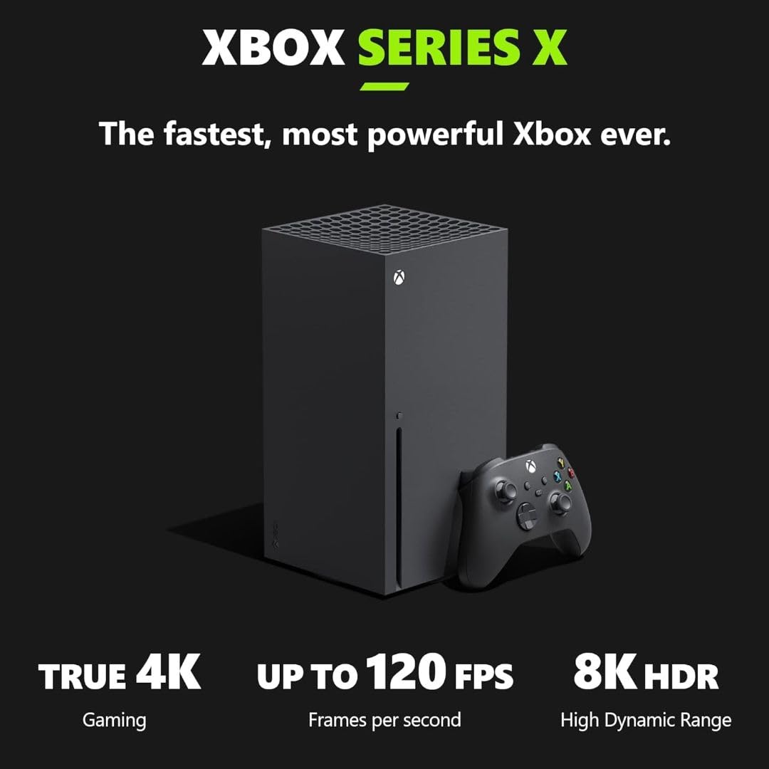 Xbox Series X - Gaming Console - 1TB SSD - Includes Wireless Controller - 4K Gaming - 120FPS - Carbon Black