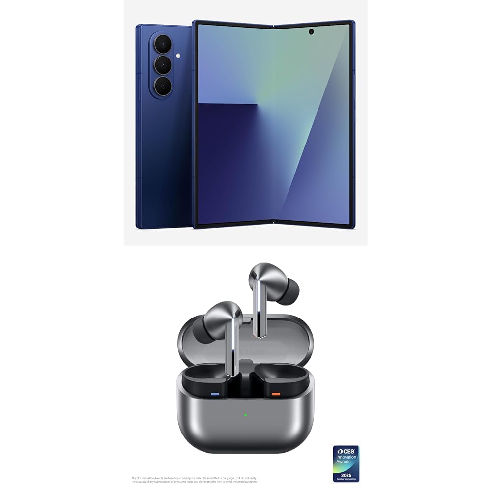Samsung Galaxy Z Fold7 Cell Phone, 256GB AI Smartphone, Unlocked Android, AI Photo Edits, Large Screen, Long Battery Life, 2025, US 1 Yr Manufacturer Warranty, Silver Shadow