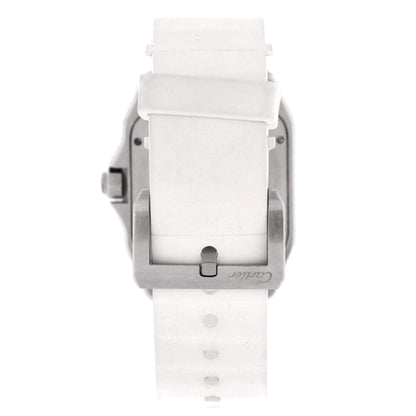 Cartier Santos 100 Automatic Watch Stainless Steel and Rubber 33, Silver