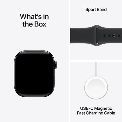 Apple Watch Series 11 [GPS + Cellular 46mm] Smartwatch with Jet Black Aluminum Case with Black Sport Band - M/L. Sleep Score, Fitness Tracker, Health Monitoring, Always-On Display, Water Resistant