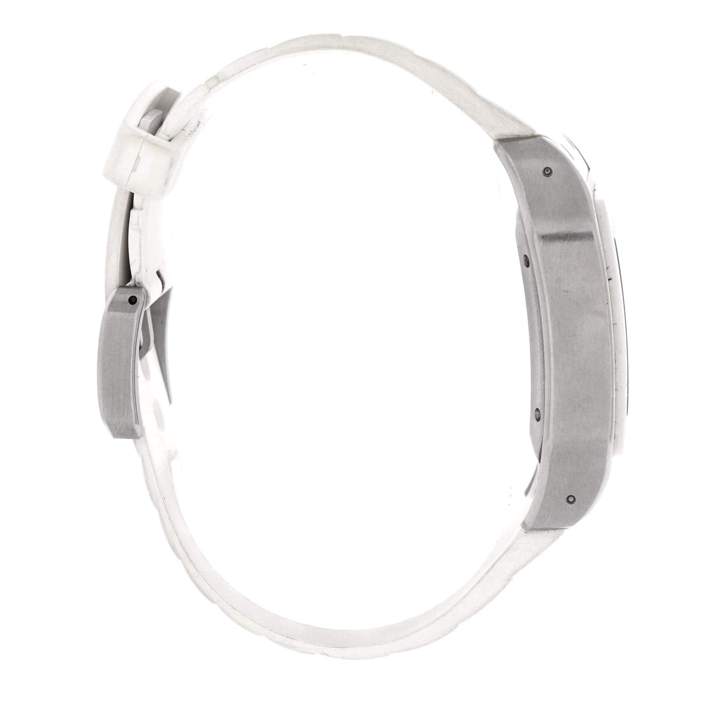 Cartier Santos 100 Automatic Watch Stainless Steel and Rubber 33, Silver