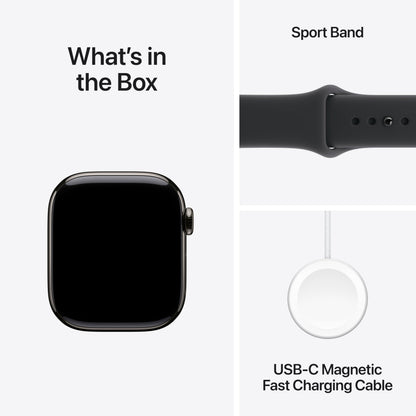 Apple Watch Series 11 [GPS + Cellular 46mm] Smartwatch with Jet Black Aluminum Case with Black Sport Band - M/L. Sleep Score, Fitness Tracker, Health Monitoring, Always-On Display, Water Resistant