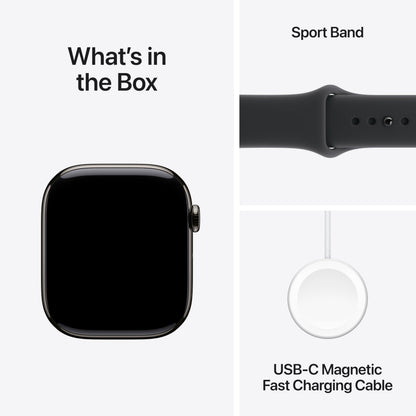 Apple Watch Series 11 [GPS + Cellular 46mm] Smartwatch with Jet Black Aluminum Case with Black Sport Band - M/L. Sleep Score, Fitness Tracker, Health Monitoring, Always-On Display, Water Resistant