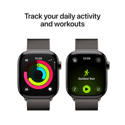 Apple Watch Series 11 [GPS + Cellular 46mm] Smartwatch with Jet Black Aluminum Case with Black Sport Band - M/L. Sleep Score, Fitness Tracker, Health Monitoring, Always-On Display, Water Resistant