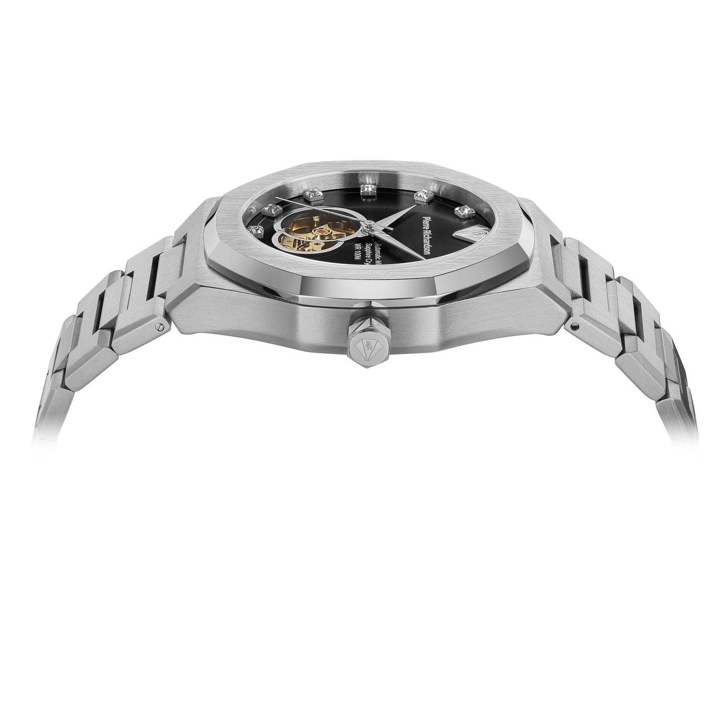 PIERRE RICHARDSON PR5922 Men’s Watch – Black Dial, 24K Pure Gold Plated, Automatic, Sapphire, 41mm, 10ATM