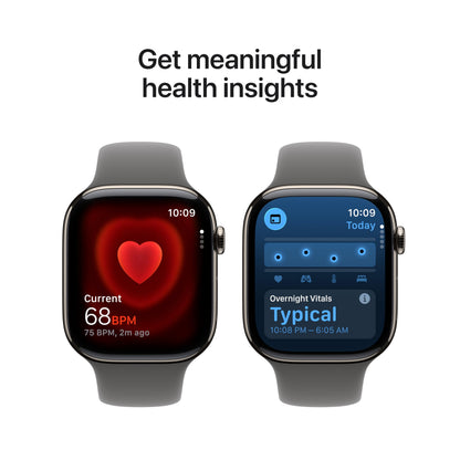Apple Watch Series 11 [GPS + Cellular 46mm] Smartwatch with Jet Black Aluminum Case with Black Sport Band - M/L. Sleep Score, Fitness Tracker, Health Monitoring, Always-On Display, Water Resistant