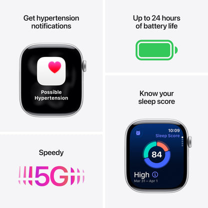 Apple Watch Series 11 [GPS + Cellular 46mm] Smartwatch with Jet Black Aluminum Case with Black Sport Band - M/L. Sleep Score, Fitness Tracker, Health Monitoring, Always-On Display, Water Resistant