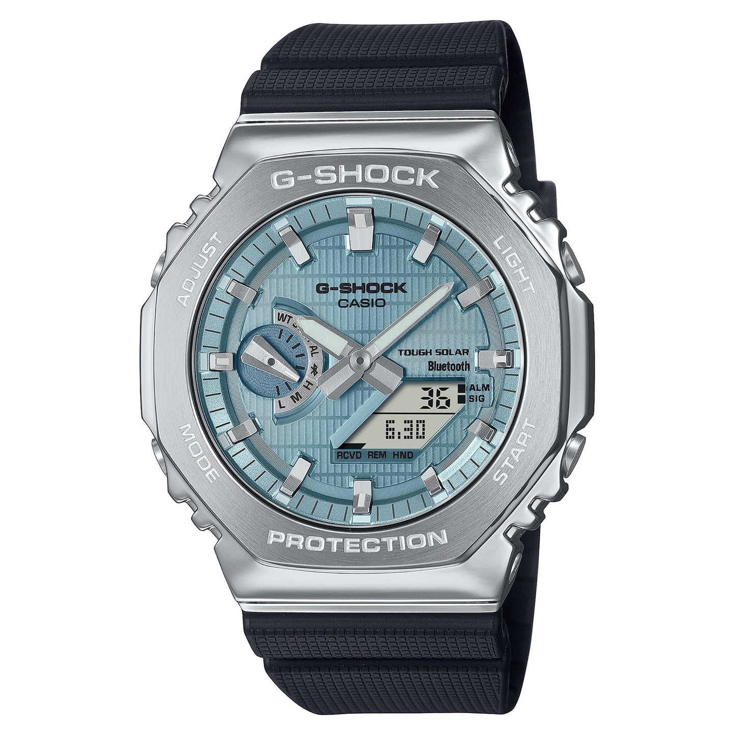 G-Shock Casio G-Steel Solar Connected Blue Dial Black Resin Strap Watch - GBM2100A-1A2