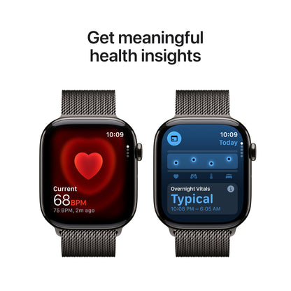Apple Watch Series 11 [GPS + Cellular 46mm] Smartwatch with Jet Black Aluminum Case with Black Sport Band - M/L. Sleep Score, Fitness Tracker, Health Monitoring, Always-On Display, Water Resistant