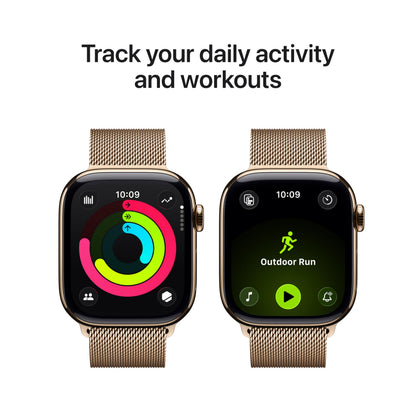 Apple Watch Series 11 [GPS + Cellular 46mm] Smartwatch with Jet Black Aluminum Case with Black Sport Band - M/L. Sleep Score, Fitness Tracker, Health Monitoring, Always-On Display, Water Resistant