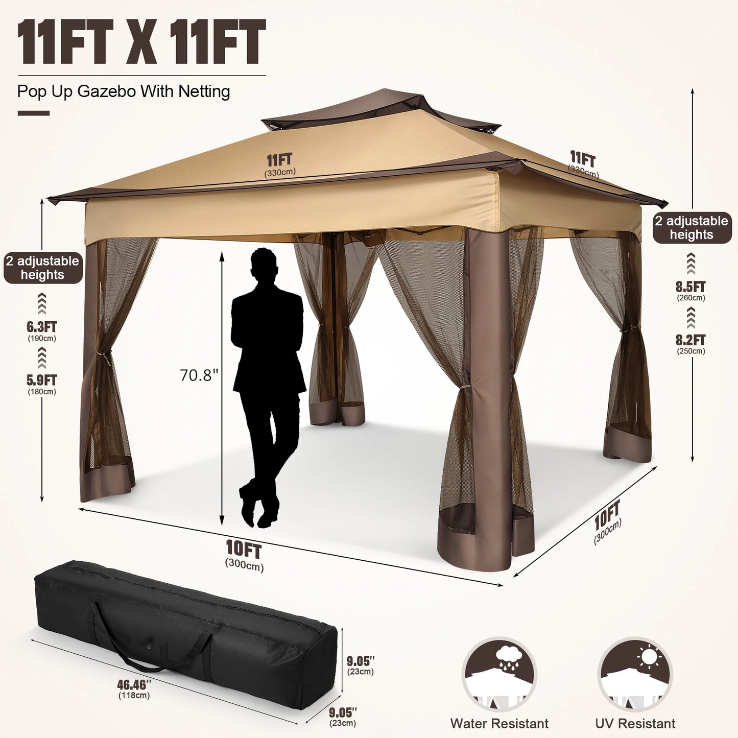 12x12 Canopy Tent W/ Mosquito Net