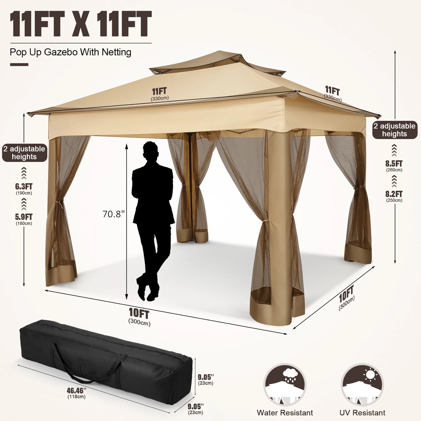 12x12 Canopy Tent W/ Mosquito Net