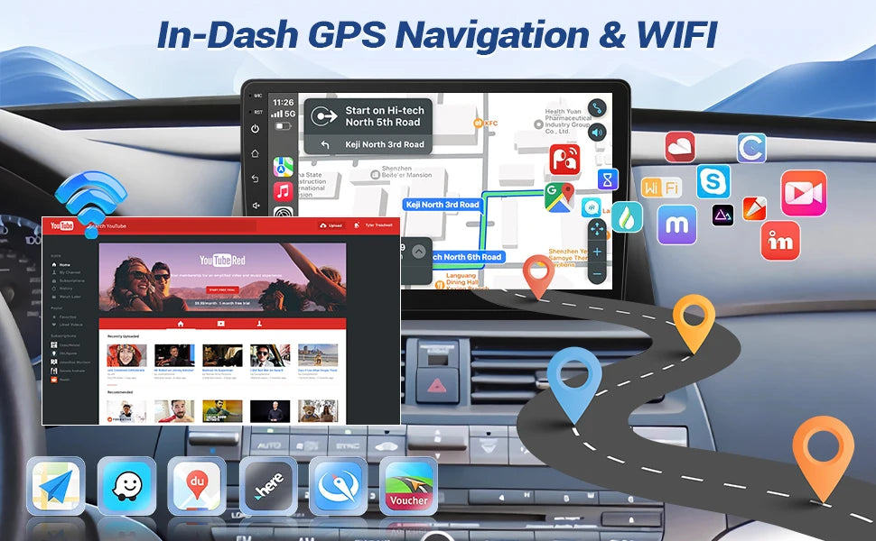 10.1 Inch Wireless CarPlay Android Auto Radio for Honda Accord 8th 2008-2013