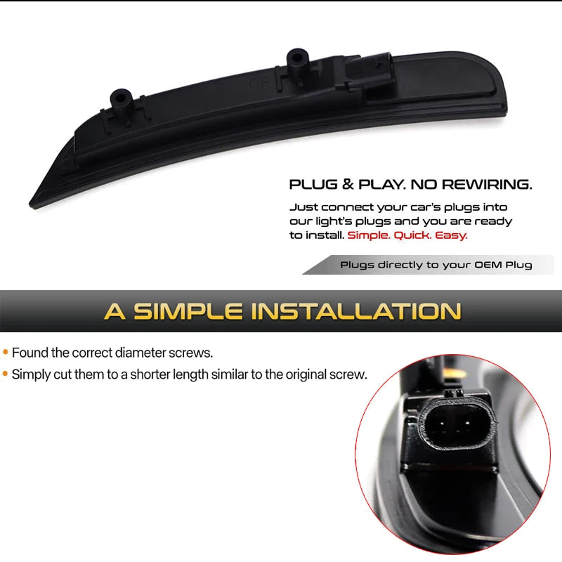 iJDM Front/Rear Bumper Side Marker Replace OEM Sidemarker Lamps For Dodge Charger 15-22