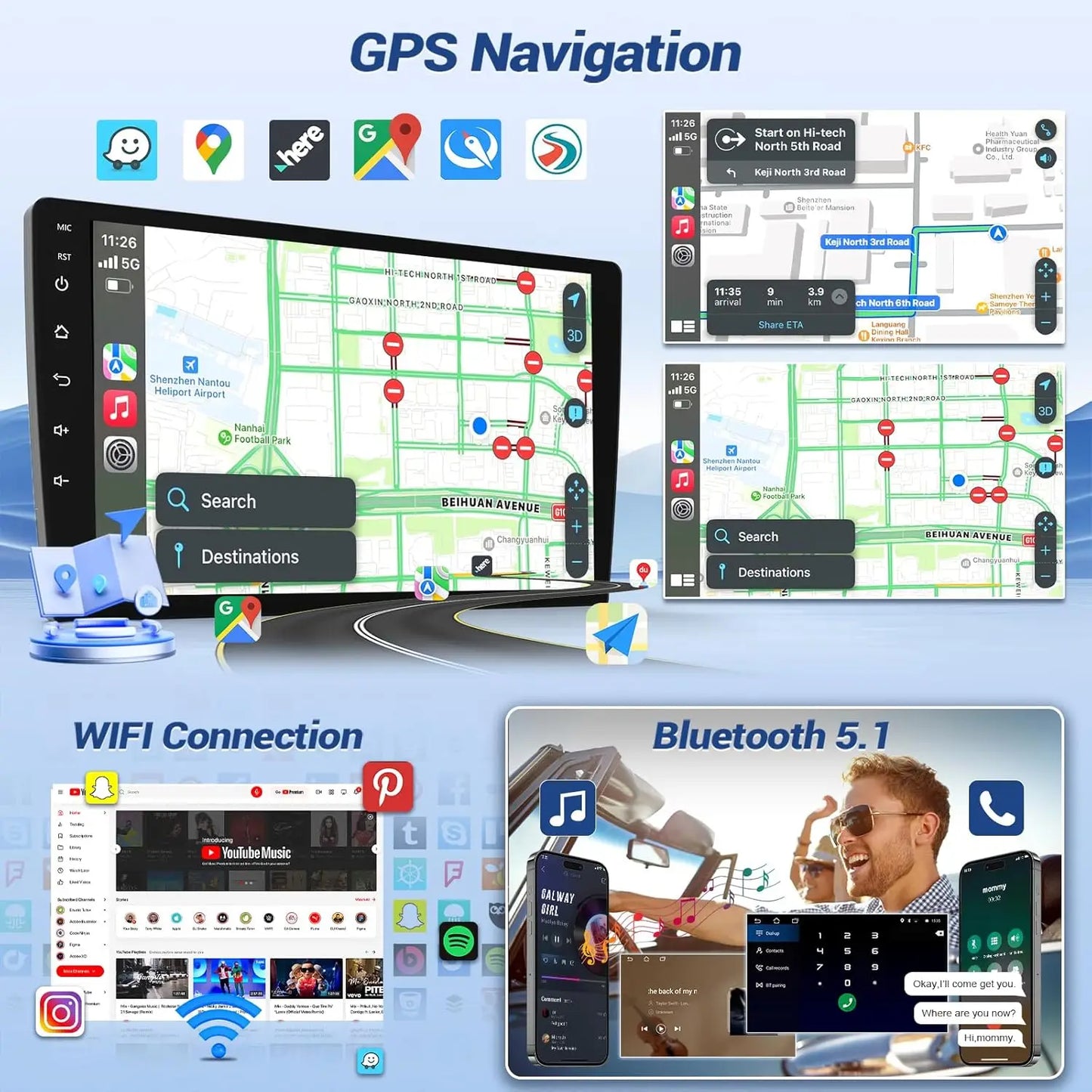 10.1 Inch Wireless CarPlay Android Auto Radio for Honda Accord 8th 2008-2013