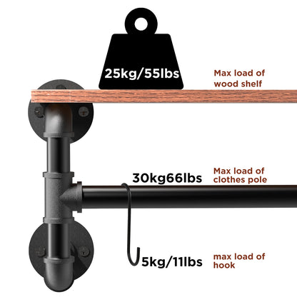 39” Clothes Rack with Top Shelf