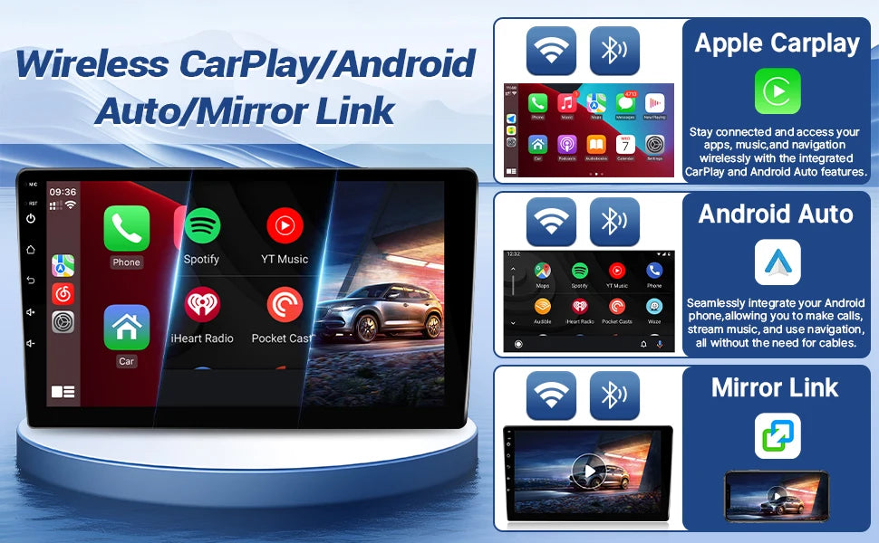 10.1 Inch Wireless CarPlay Android Auto Radio for Honda Accord 8th 2008-2013