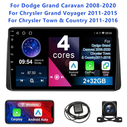 9" Touch Screen Wireless  Radio w/ Backup Camera for Dodge 2008-2020 Chrysler 2011-2016