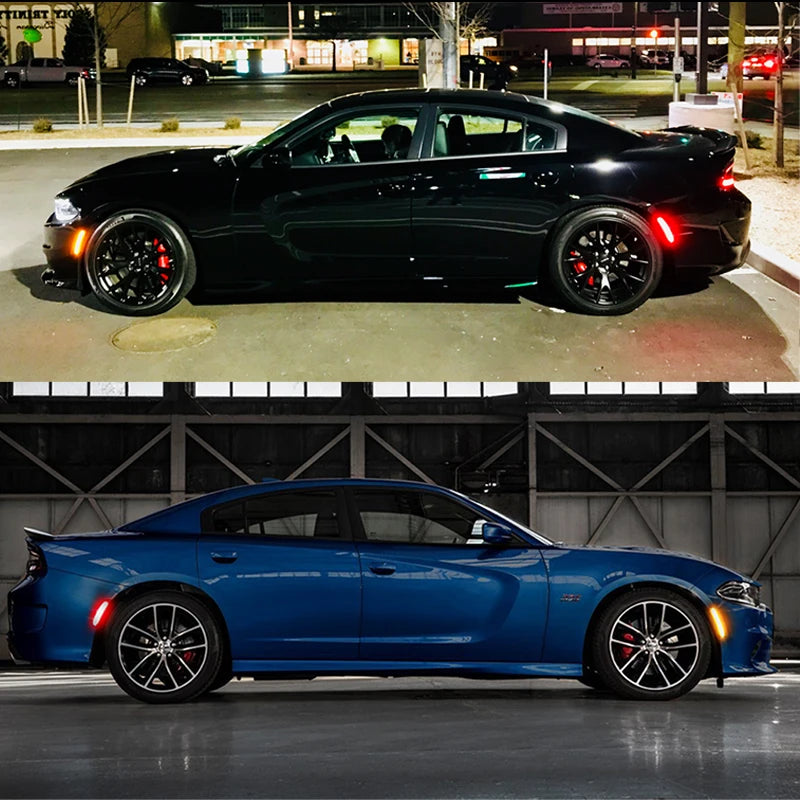 iJDM Front/Rear Bumper Side Marker Replace OEM Sidemarker Lamps For Dodge Charger 15-22