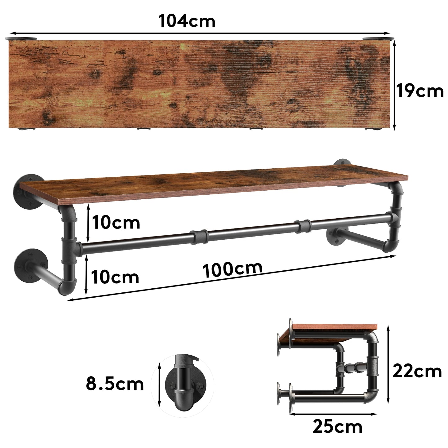 39” Clothes Rack with Top Shelf