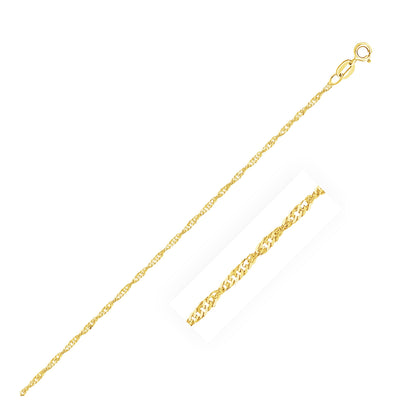 14k Gold Singapore Anklet 1.5mm