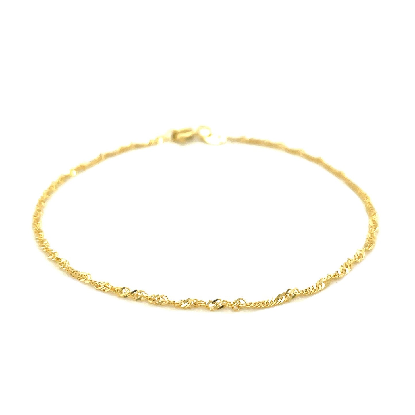 10k Gold Singapore Anklet 1.5mm